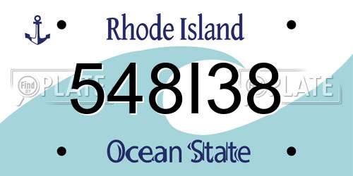 548I38 Rhode Island License Plate