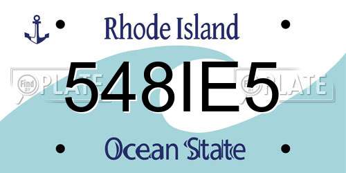 548IE5 Rhode Island License Plate