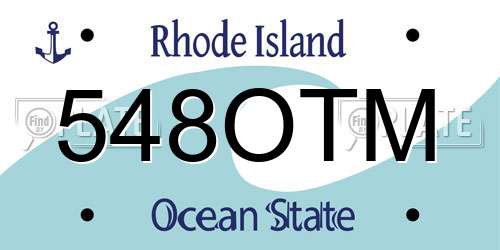 548OTM Rhode Island License Plate