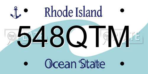 548QTM Rhode Island License Plate