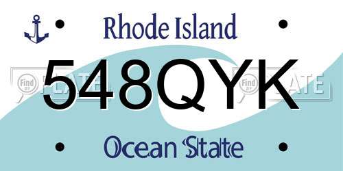 548QYK Rhode Island License Plate