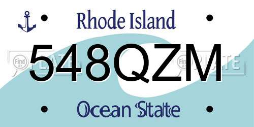 548QZM Rhode Island License Plate