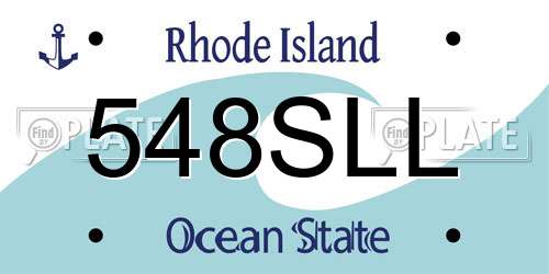 548SLL Rhode Island License Plate