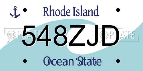 548ZJD Rhode Island License Plate
