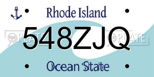 548ZJQ Rhode Island License Plate