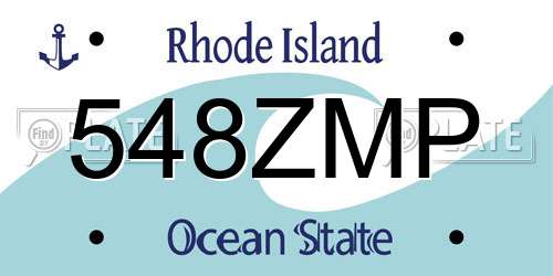 548ZMP Rhode Island License Plate