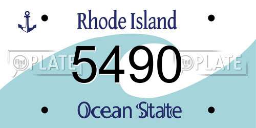 5490 Rhode Island License Plate