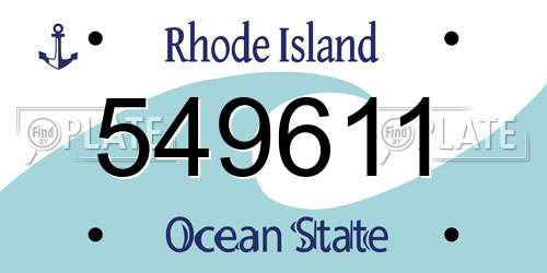 549611 Rhode Island License Plate