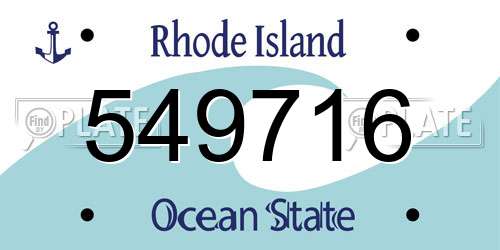 549716 Rhode Island License Plate