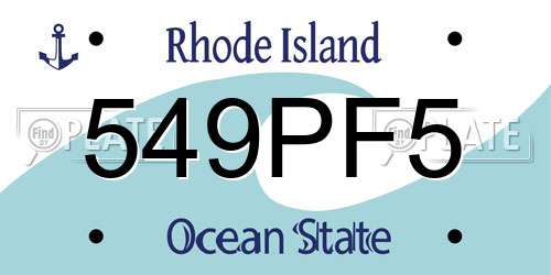 549PF5 Rhode Island License Plate