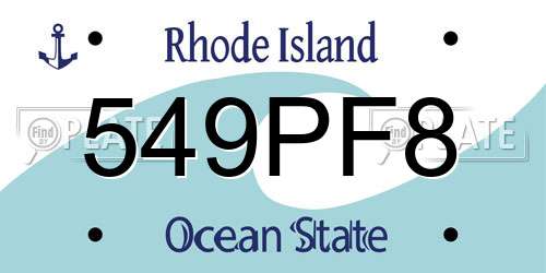 549PF8 Rhode Island License Plate