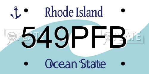 549PFB Rhode Island License Plate