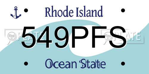 549PFS Rhode Island License Plate