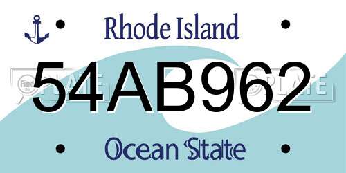54AB962 Rhode Island License Plate