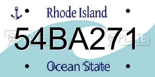 54BA271 Rhode Island License Plate
