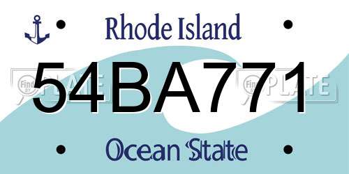 54BA771 Rhode Island License Plate