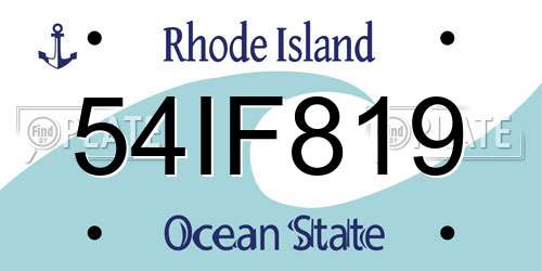 54IF819 Rhode Island License Plate