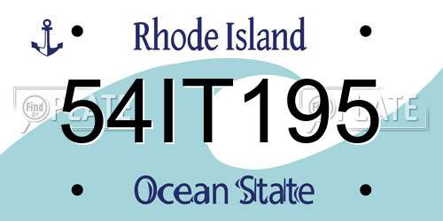 54IT195 Rhode Island License Plate