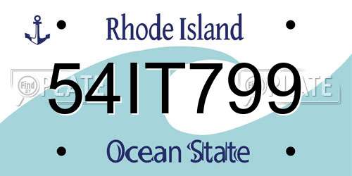 54IT799 Rhode Island License Plate