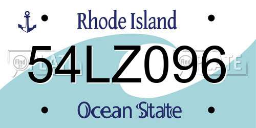 54LZ096 Rhode Island License Plate