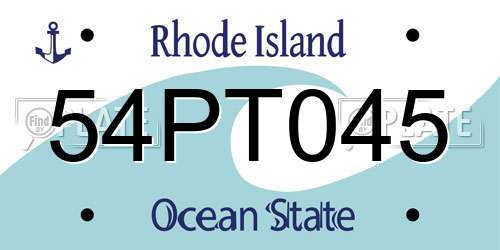 54PT045 Rhode Island License Plate
