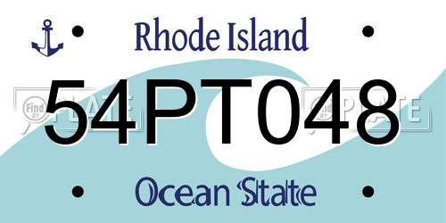 54PT048 Rhode Island License Plate