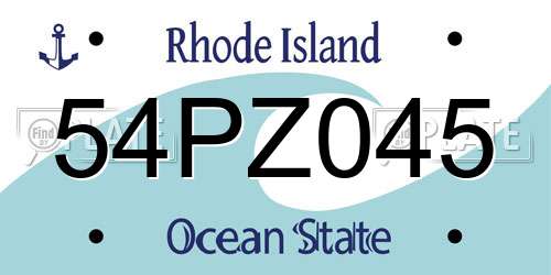54PZ045 Rhode Island License Plate
