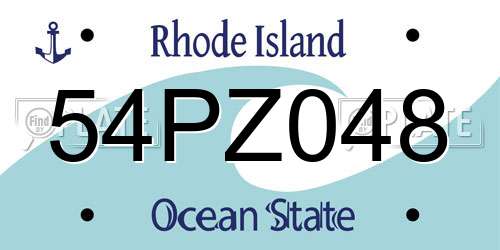 54PZ048 Rhode Island License Plate