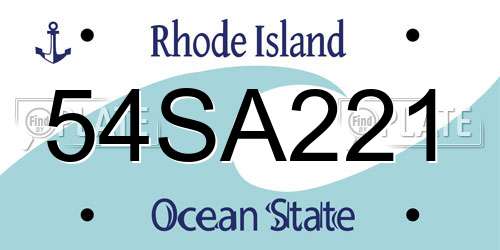 54SA221 Rhode Island License Plate
