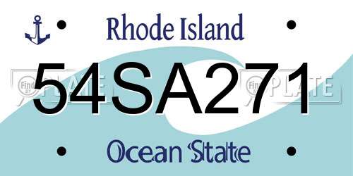 54SA271 Rhode Island License Plate