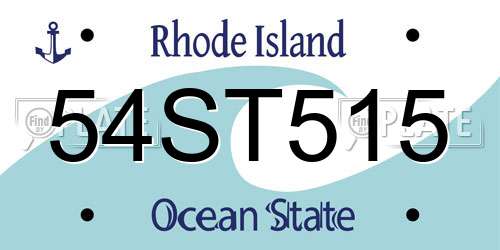 54ST515 Rhode Island License Plate