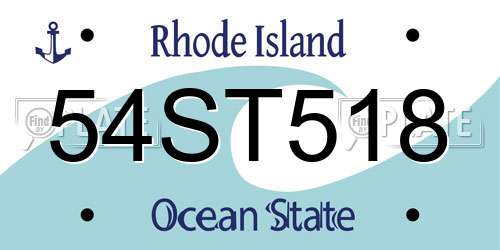 54ST518 Rhode Island License Plate