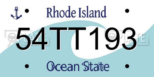 54TT193 Rhode Island License Plate