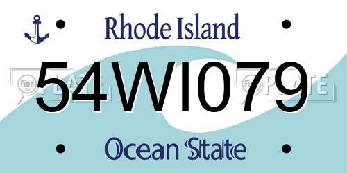 54WI079 Rhode Island License Plate