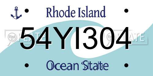 54YI304 Rhode Island License Plate