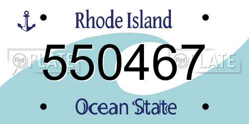 550467 Rhode Island License Plate