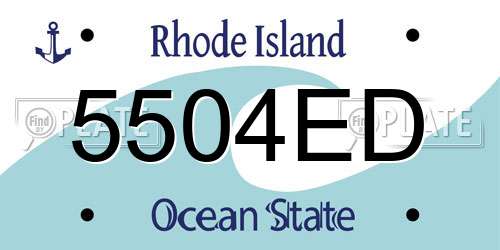 5504ED Rhode Island License Plate
