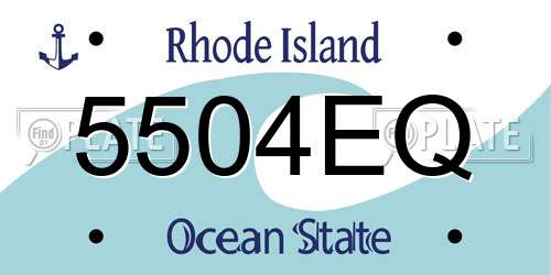 5504EQ Rhode Island License Plate