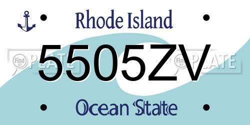 5505ZV Rhode Island License Plate