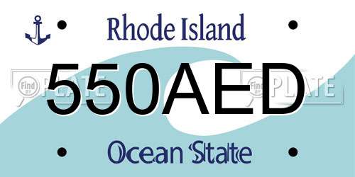 550AED Rhode Island License Plate