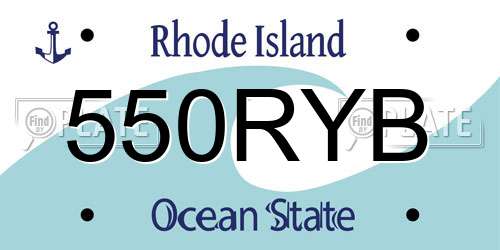 550RYB Rhode Island License Plate