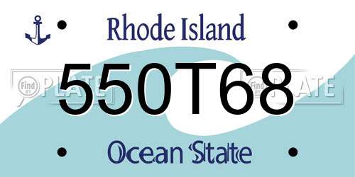 550T68 Rhode Island License Plate