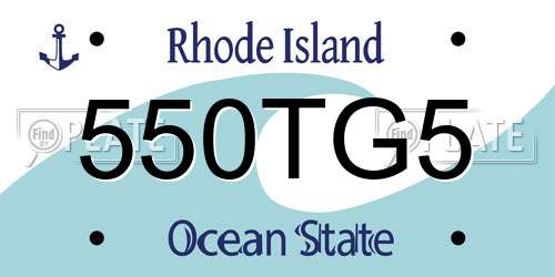 550TG5 Rhode Island License Plate