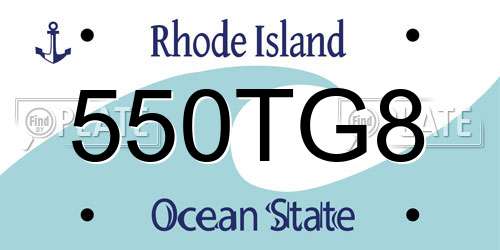550TG8 Rhode Island License Plate