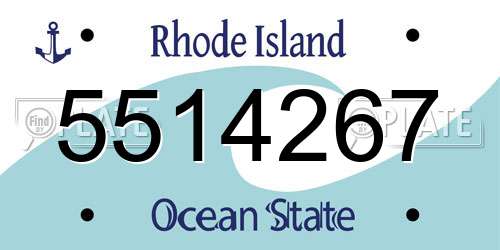 5514267 Rhode Island License Plate