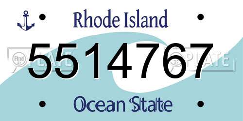5514767 Rhode Island License Plate