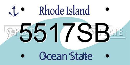 5517SB Rhode Island License Plate