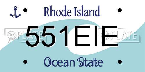 551EIE Rhode Island License Plate
