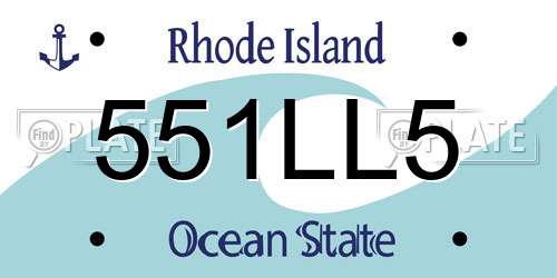 551LL5 Rhode Island License Plate