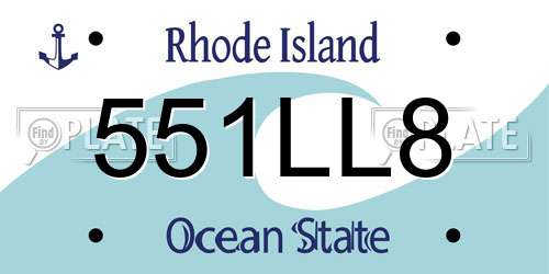 551LL8 Rhode Island License Plate